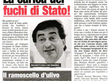 "La carica dei fuchi di Stato!", Il Mattino della Domenica, 17 settembre 2010