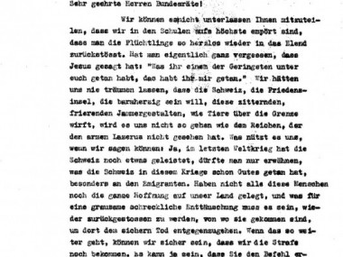 «Gli svizzeri di fronte alla politica di chiusura delle frontiere. La protesta civile delle ragazze di Rorschach»