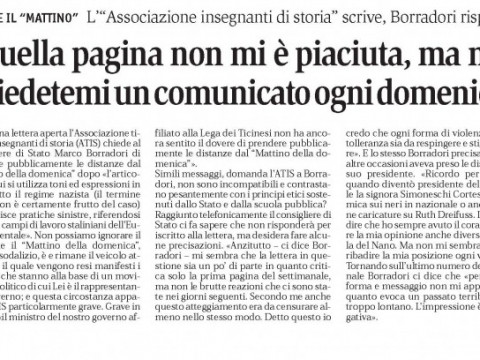 "Quella pagina non mi è piaciuta...", Il Giornale del Popolo, 17 settembre 2010
